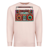 Pale Pink Boombox Premium Sweatshirt - FaDigitalArtStudio