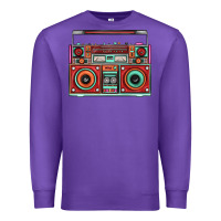 Purple Boombox Premium Sweatshirt - FaDigitalArtStudio