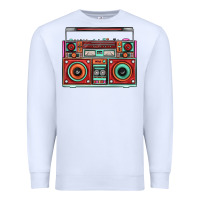 White Boombox Premium Sweatshirt - FaDigitalArtStudio