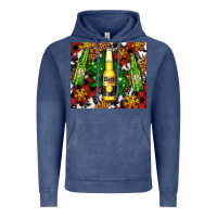 Vintage Denim beer bottles with golden snow Vintage Hoodie - AdoDesignShop