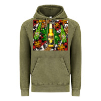Vintage Olive beer bottles with golden snow Vintage Hoodie - AdoDesignShop