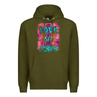Army Green love like jesus Premium Hoodie - BarkalooDesign