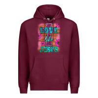 Burgundy love like jesus Premium Hoodie - BarkalooDesign