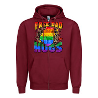 Burgundy free dad hugs Zipper Hoodie - Zillion Design Studio