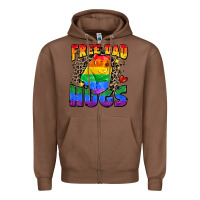 Chestnut free dad hugs Zipper Hoodie - Zillion Design Studio