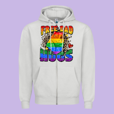 Free Dad Hugs Zipper Hoodie Designed By Zillion Design Studio