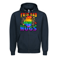 Navy free dad hugs Zipper Hoodie - Zillion Design Studio
