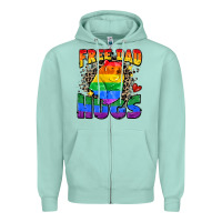 Seafoam free dad hugs Zipper Hoodie - Zillion Design Studio