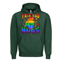 Sports Green free dad hugs Zipper Hoodie - Zillion Design Studio