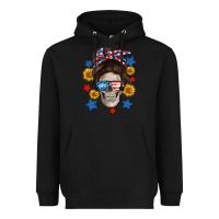 Black American mom skull Heavyweight Hoodie - Neo Western