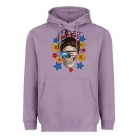 Lavender American mom skull Heavyweight Hoodie - Neo Western