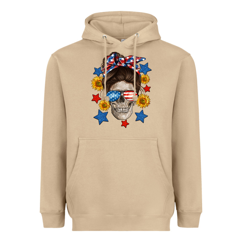 American Mom Skull Heavyweight Hoodie by Neo Western | Teevron