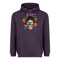 Plum American mom skull Heavyweight Hoodie - Neo Western