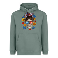 Sage American mom skull Heavyweight Hoodie - Neo Western