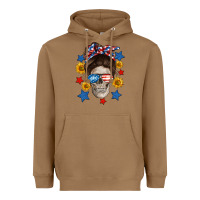 Toasted Coconut American mom skull Heavyweight Hoodie - Neo Western