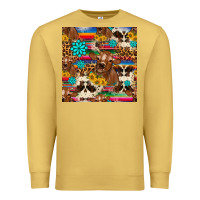 Antique Gold western sunflower bucket cow seamless pattern Premium Sweatshirt - HRA Design Shop