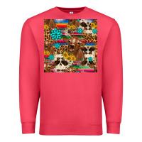 Cardinal western sunflower bucket cow seamless pattern Premium Sweatshirt - HRA Design Shop