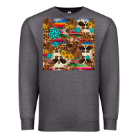 Charcoal Heather western sunflower bucket cow seamless pattern Premium Sweatshirt - HRA Design Shop