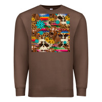 Chestnut western sunflower bucket cow seamless pattern Premium Sweatshirt - HRA Design Shop