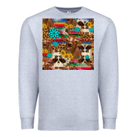 Heather Grey western sunflower bucket cow seamless pattern Premium Sweatshirt - HRA Design Shop