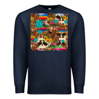 Navy western sunflower bucket cow seamless pattern Premium Sweatshirt - HRA Design Shop