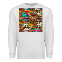 Oatmeal Heather western sunflower bucket cow seamless pattern Premium Sweatshirt - HRA Design Shop