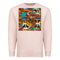 Pale Pink western sunflower bucket cow seamless pattern Premium Sweatshirt - HRA Design Shop