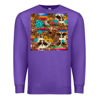 Purple western sunflower bucket cow seamless pattern Premium Sweatshirt - HRA Design Shop
