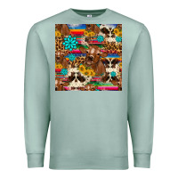 Seafoam western sunflower bucket cow seamless pattern Premium Sweatshirt - HRA Design Shop