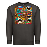 Smoke western sunflower bucket cow seamless pattern Premium Sweatshirt - HRA Design Shop