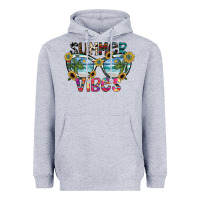 Heather Grey summer vibes Heavyweight Hoodie - SublimationCraftShop