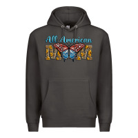 Smoke all american mom american flag butterfly Premium Hoodie - LillyAllenDesigns