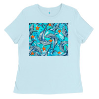 Baby Blue humpback whale mousepad Ladies Tee - BarkalooDesign