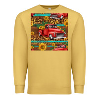 Antique Gold western farm truck seamless pattern Premium Sweatshirt - HRA Design Shop