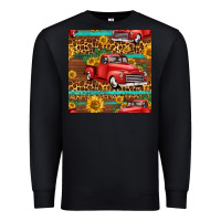 Black western farm truck seamless pattern Premium Sweatshirt - HRA Design Shop