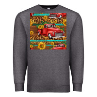 Charcoal Heather western farm truck seamless pattern Premium Sweatshirt - HRA Design Shop