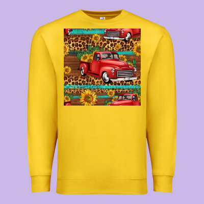Western Farm Truck Seamless Pattern Premium Sweatshirt Designed By Hra Design Shop