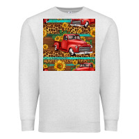 Oatmeal Heather western farm truck seamless pattern Premium Sweatshirt - HRA Design Shop