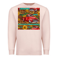 Pale Pink western farm truck seamless pattern Premium Sweatshirt - HRA Design Shop