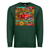 Sports Green western farm truck seamless pattern Premium Sweatshirt - HRA Design Shop