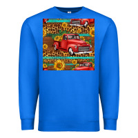 True Royal western farm truck seamless pattern Premium Sweatshirt - HRA Design Shop