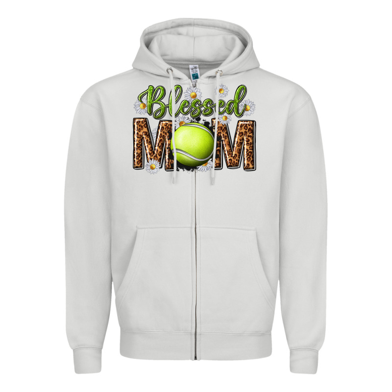 Blessed Mom With Tennis And Daisy Zipper Hoodie by texasbilliewilder | Teevron