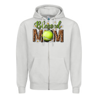 Dove Grey blessed mom with tennis and daisy Zipper Hoodie - texasbilliewilder