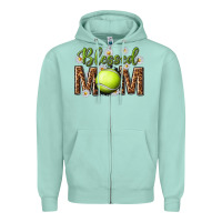 Seafoam blessed mom with tennis and daisy Zipper Hoodie - texasbilliewilder