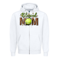White blessed mom with tennis and daisy Zipper Hoodie - texasbilliewilder