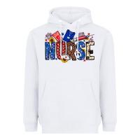 White American Nurse Heavyweight Hoodie - Neo Western