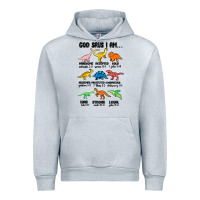 Heather Grey god says i am dinosaurs handsome Urban Hoodie - MaliasSmallBusiness