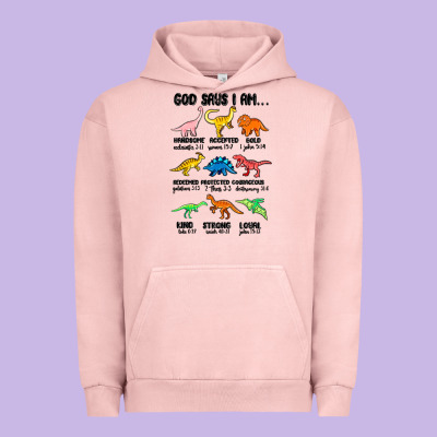God Says I Am Dinosaurs Handsome Urban Hoodie Designed By Maliassmallbusiness