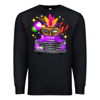 Black mardi gras truck leopard mask Premium Sweatshirt - FaDigitalArtStudio