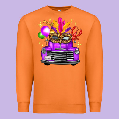 Mardi Gras Truck Leopard Mask Premium Sweatshirt Designed By Fadigitalartstudio
